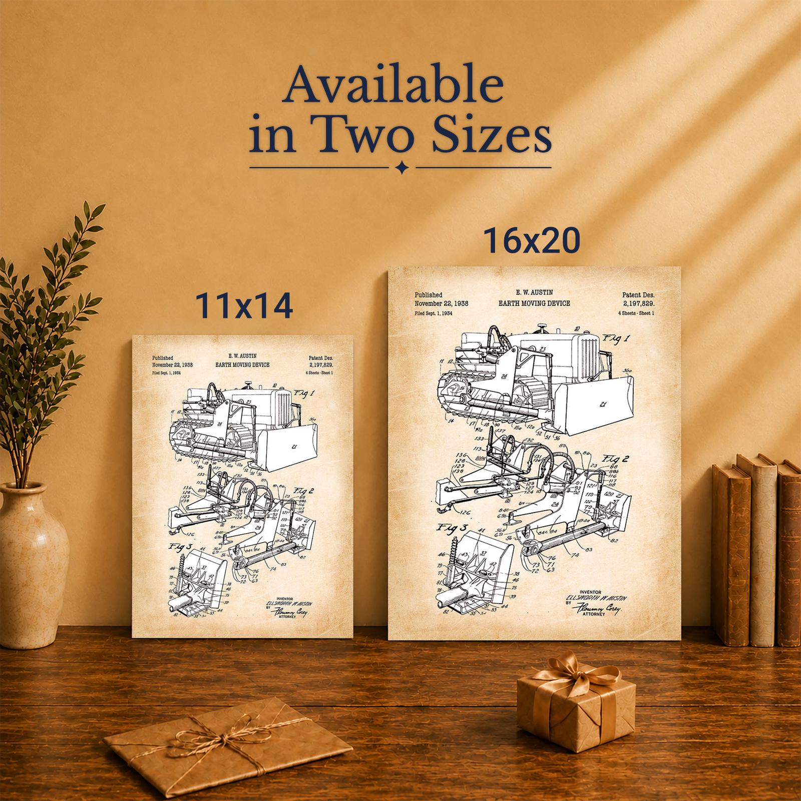 C2533C-5 Bulldozer patent canvas print - Made in USA family-owned wall art