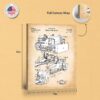 C2533C-8-11X14 Bulldozer patent canvas print - gallery wrapped canvas edge detail