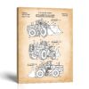 Front end loader patent canvas print - 1983 patent drawing by Crossroads Home Decor