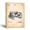 Antique tractor patent canvas print - vintage farm wall art by Crossroads Home Decor