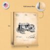 Antique tractor canvas print - gallery wrapped canvas edge detail