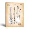 Bass guitar patent canvas print - vintage music wall art by Crossroads Home Decor