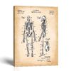 Human skeleton patent canvas print - 1961 anatomical device patent print by Crossroads Home Decor