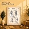 C2547C-2-11x14-1 Human skeleton patent print gift for a nursing student or science collector