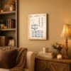 Backgammon patent canvas wall art displayed in a game room
