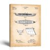 Canoe patent canvas print - vintage wooden hull wall art by Crossroads Home Decor