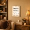 Canoe patent canvas wall art displayed in a cabin or lake house