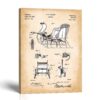 Sleigh patent canvas print - vintage horse-drawn wall art by Crossroads Home Decor