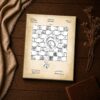 Vintage game room wall art - 1866 board game patent print closeup