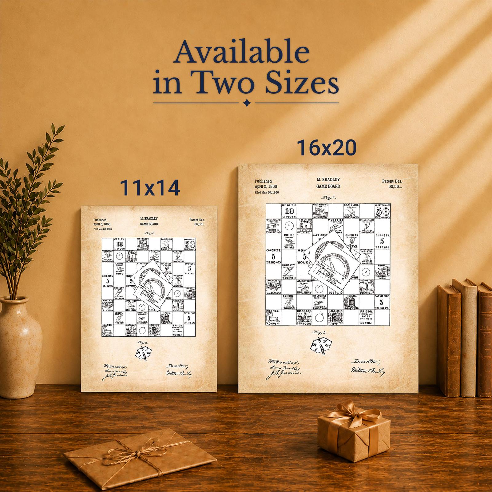 Board game patent print - Made in USA family-owned game room wall art