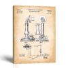Telephone Patent Canvas Print - Antique Dial Lamp Wall Art by Crossroads Home Decor