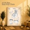 Pinball machine patent print gift - canvas print for a game room or home bar