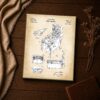 Vintage pinball wall art - pinball machine patent print closeup