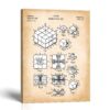 Rubik's Cube patent canvas print - 1983 puzzle cube drawing by Crossroads Home Decor