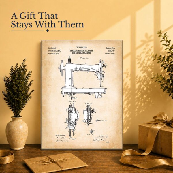 Sewing machine patent print gift for the quilter or seamstress in your life