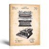 Typewriter Patent Canvas Print - Antique 1896 Wall Art by Crossroads Home Decor