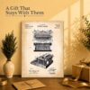 Typewriter Patent Art Gift - Canvas Print for Writers and Collectors