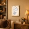 Antique Pocket Watch Wall Art Canvas Displayed in a Den