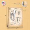 Baritone horn canvas print - gallery wrapped canvas edge detail