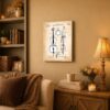 Cello canvas wall art displayed in a music room