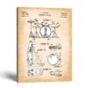 Drum Set Patent Canvas Print - Vintage Practice Kit Wall Art by Crossroads Home Decor