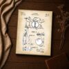Drum Kit Blueprint Wall Art Close-Up - Practice Drum Set Patent Drawing