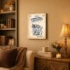 Electric keyboard canvas wall art displayed in a music room