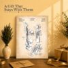 Saxophone patent gift - canvas print for a saxophonist or music teacher