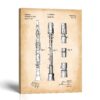Clarinet patent canvas print - 1893 instrument design by Crossroads Home Decor