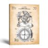 Stellar compass patent canvas print - 1902 navigation instrument by Crossroads Home Decor