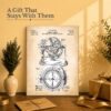 Stellar compass patent print gift for the sailor or navigator in your life