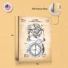 Stellar compass patent print - gallery wrapped canvas edge detail