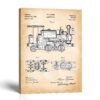 Vintage Locomotive Patent Canvas Print - Antique Train Wall Art by Crossroads Home Decor