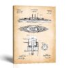 Navy battleship patent canvas print - vintage naval wall art by Crossroads Home Decor