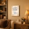 C2604C-3-11x14-1 Navy battleship canvas wall art displayed in a den or home office