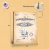C2604C-8-11X14 Warship patent canvas print - gallery wrapped canvas edge detail