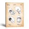 Boxing Glove patent canvas print - Vintage 1898 Blueprint by Crossroads Home Decor