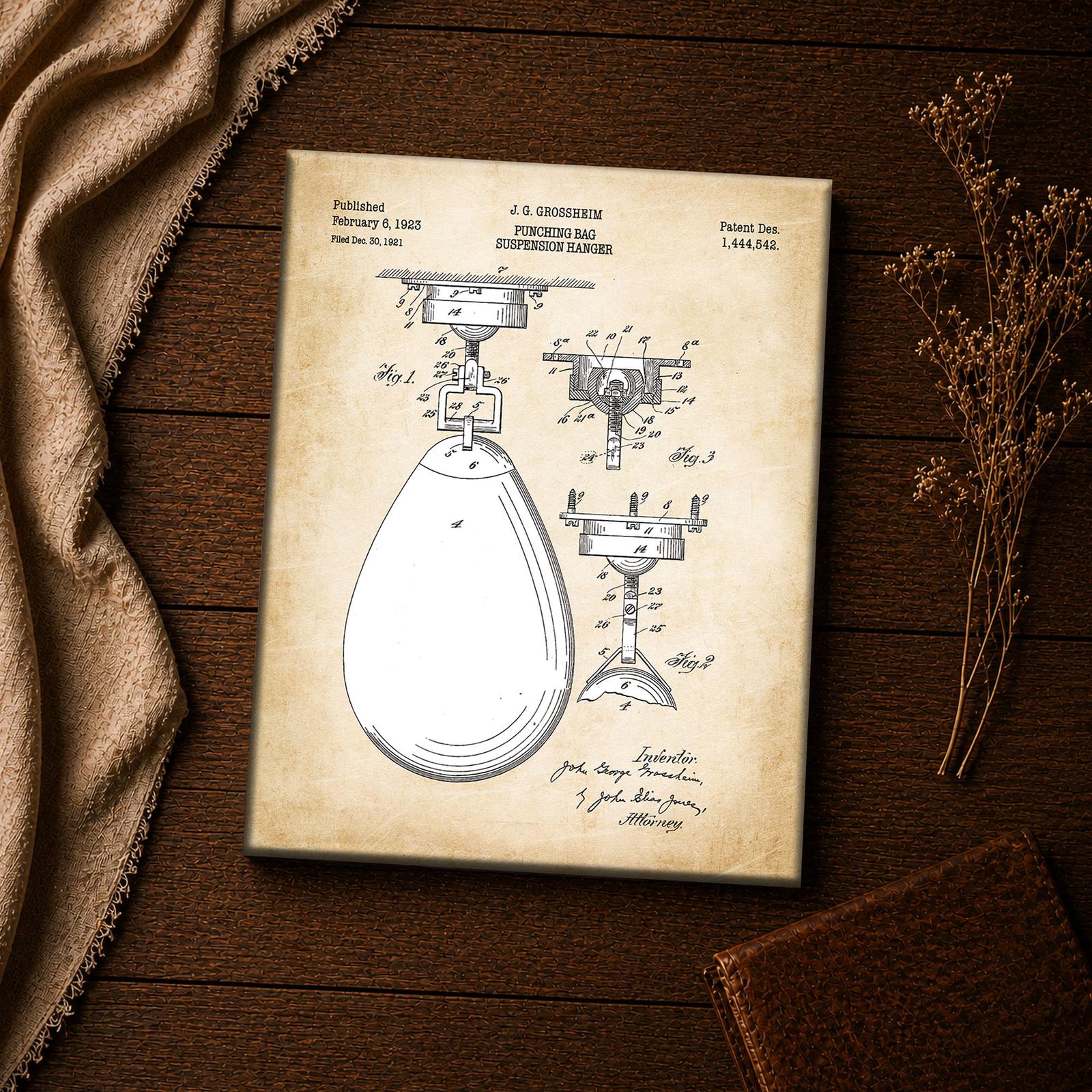 Boxing Speed Bag patent detail canvas print - vintage sports wall art