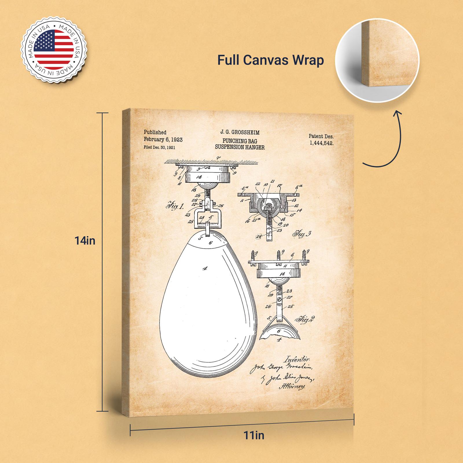 Boxing Speed Bag canvas print - gallery wrapped canvas edge detail