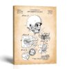 Football helmet canvas print - 1960 Patent Drawing by Crossroads Home Decor