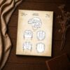 Hockey helmet patent drawing canvas print closeup, hockey wall art