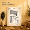 Hockey net patent canvas print gift for a coach or player