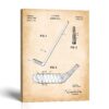 Hockey stick patent canvas print by Crossroads Home Decor
