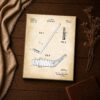 Hockey stick patent drawing canvas print closeup, hockey wall art