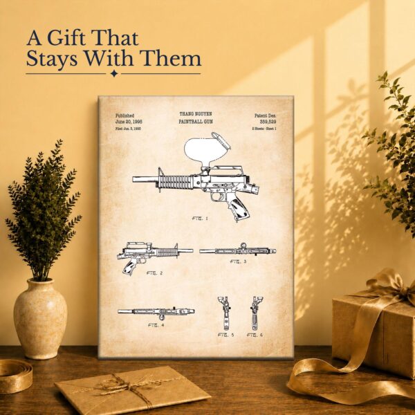 Paintball gun gift - canvas print for paintball players and collectors