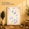 C2630C-2-11x14-1 Snowboard patent canvas print gift for a snowboarder or winter-sport fan