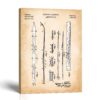 Laminated Ski patent canvas print - Vintage 1936 Blueprint by Crossroads Home Decor