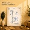 Ski Pole canvas print gift - vintage patent art for a skier