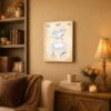 C2634C-3-11x14-1 Ski Goggles canvas wall art displayed in a mountain lodge