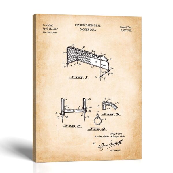 Soccer goal patent canvas print by Crossroads Home Decor